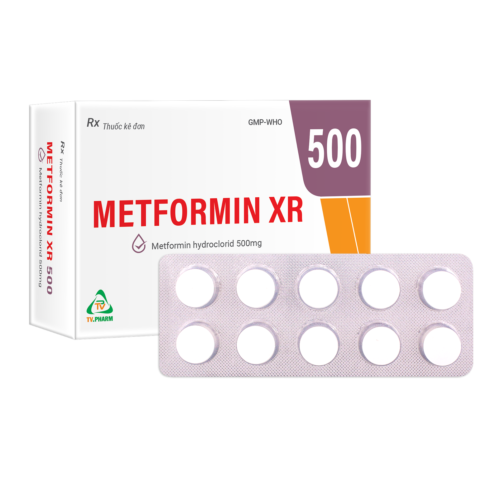 Viên nén phóng thích kéo dài Metformin XR 500mg V/10, H/100